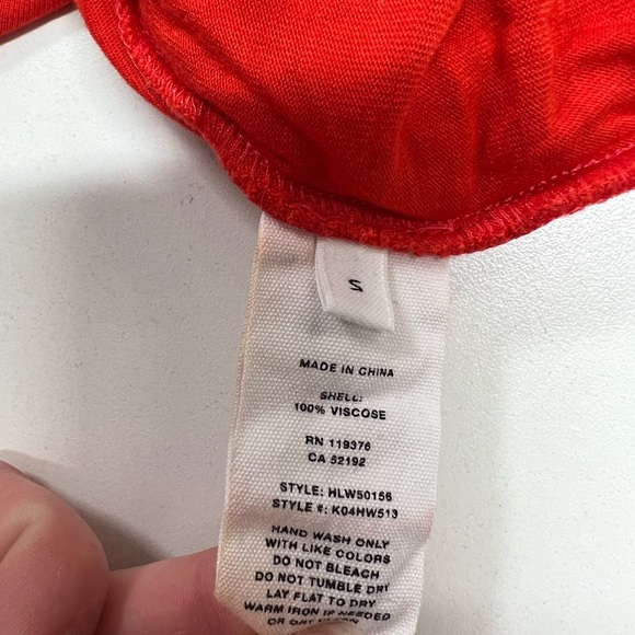 Helmut Lang Surplice Neckline Orange Red Sleeveless Top Size Small - Picture 5 of 9